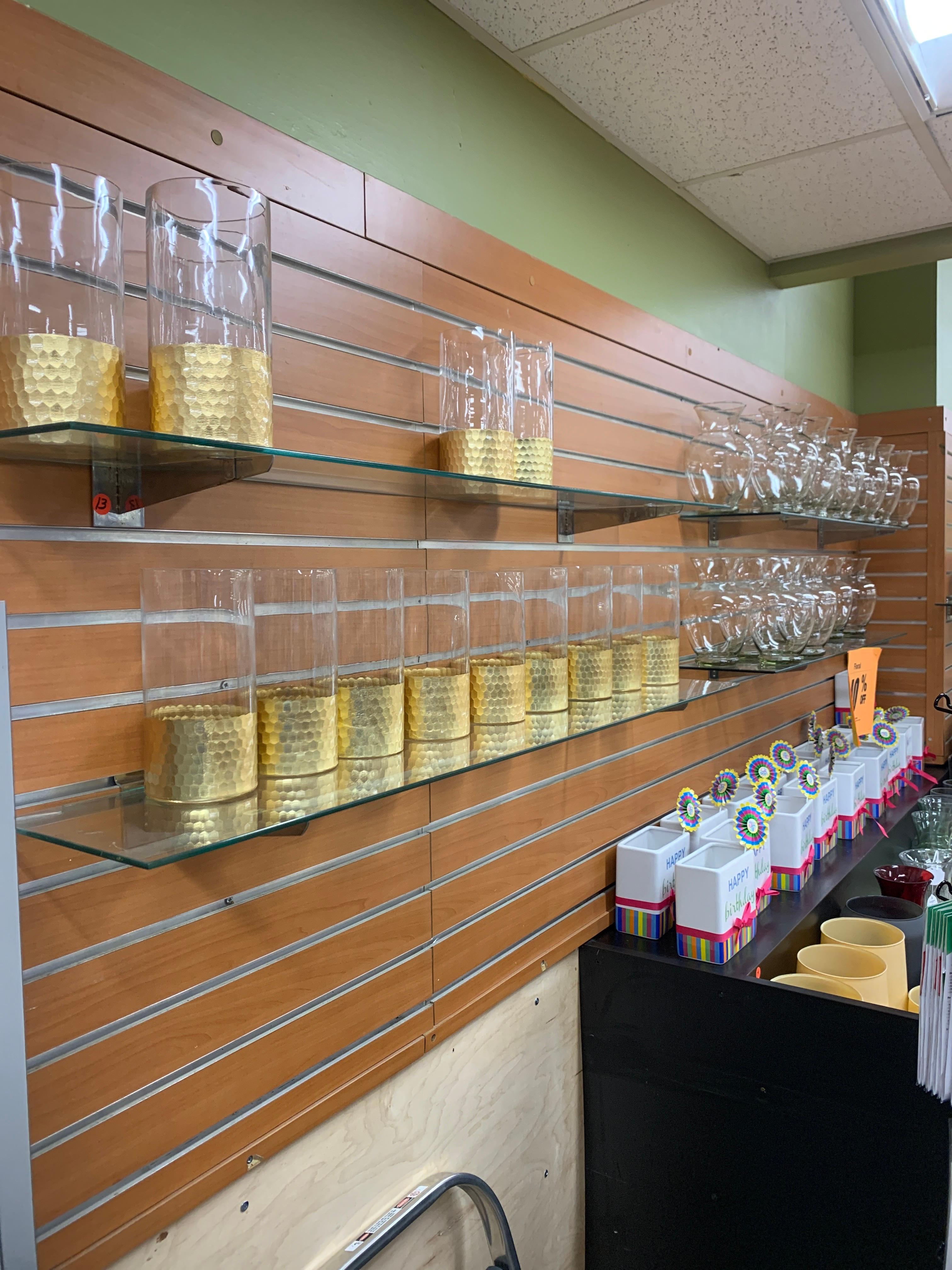 5 GLASS SHELVES 8X48 WITH BRACKETS