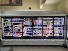 6 door glass cooler 12 ft with shelves 1 section 82” tall sold per case