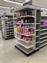 Endcap,36” base, 48”wide,86” tall, freestanding, 5 shelves ,4 level side st