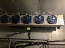 Walk in freezer blower fan, 5 fans in unit