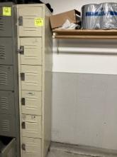 6 locker unit, beige, 78” tall x 12” wide x 18” deep