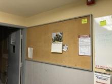 Framed cork board 73” wide x 36” Tall, mounted