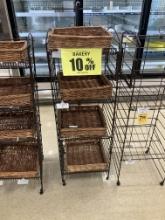 3 way round racks , brown