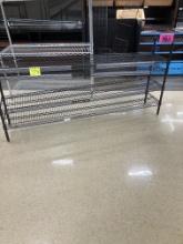 6’ long metal side rack , 4 shelves, 35” tall 14” deep