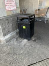 Outdoor metal trashcan