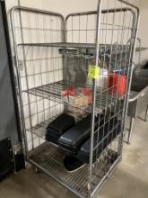 Meat tray rack on wheels