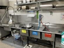 3 tub sink + built in hand sink, sanitizing table