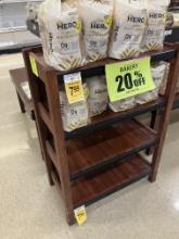 Small wood 4 shelf rack 36”h by 25” w