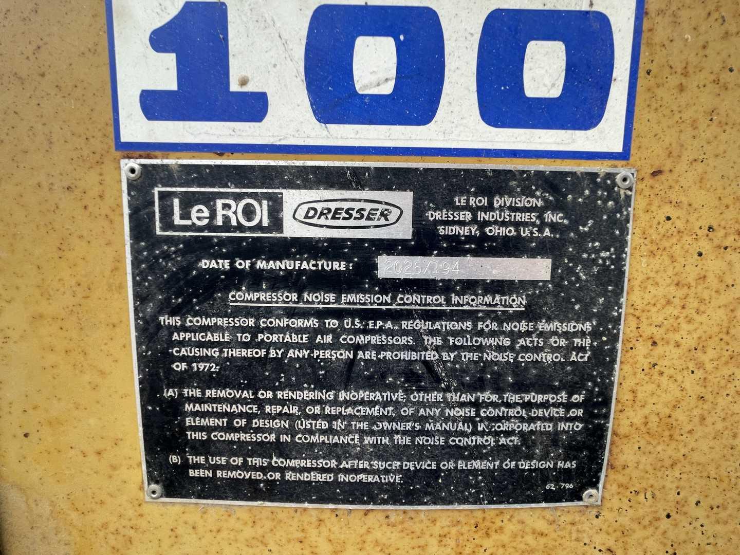 LeRoi 100 Portable Air Compressor