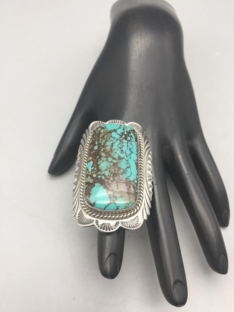 Turquoise and Sterling Silver Ring by Charles Johnson
