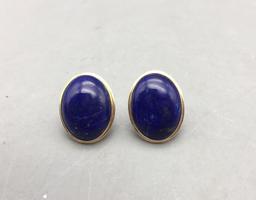 Lapis and 14 Karat Gold Earrings