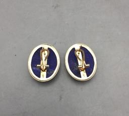 Lapis and 14 Karat Gold Earrings