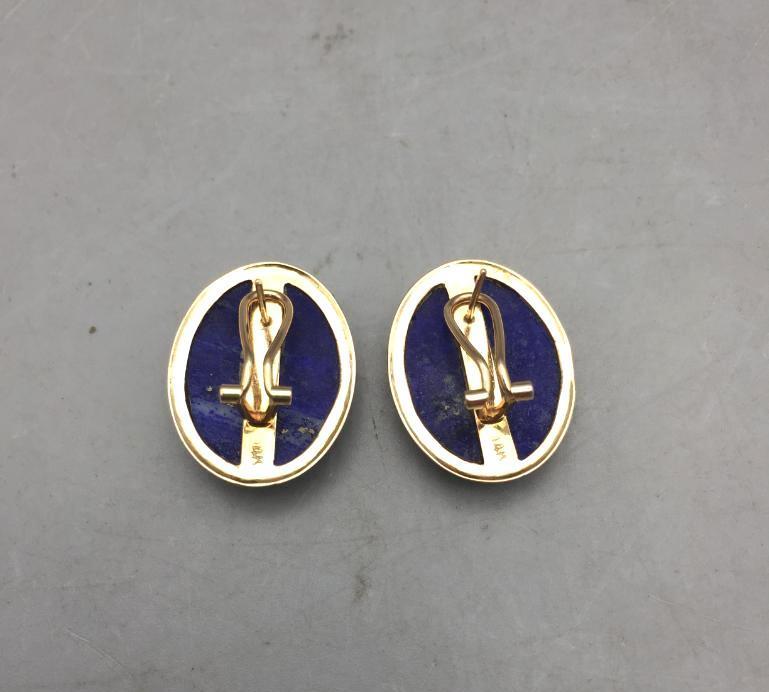 Lapis and 14 Karat Gold Earrings