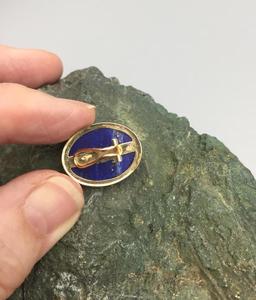 Lapis and 14 Karat Gold Earrings