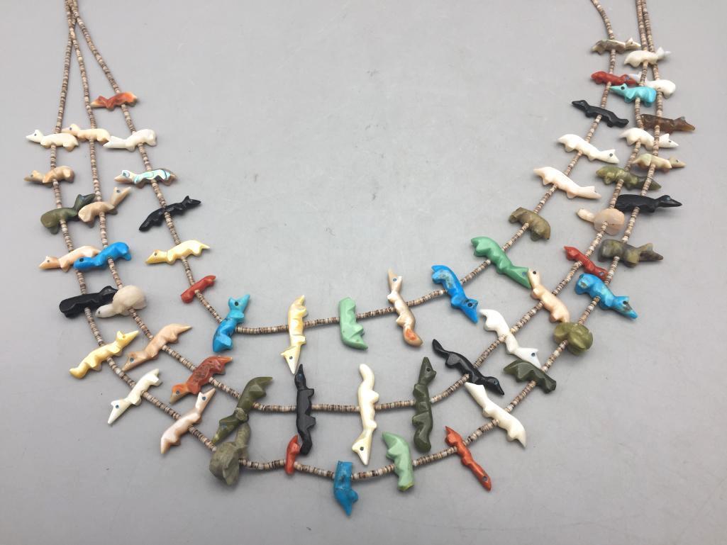 Zuni Fetish Necklace Attributed to Emerson Quam