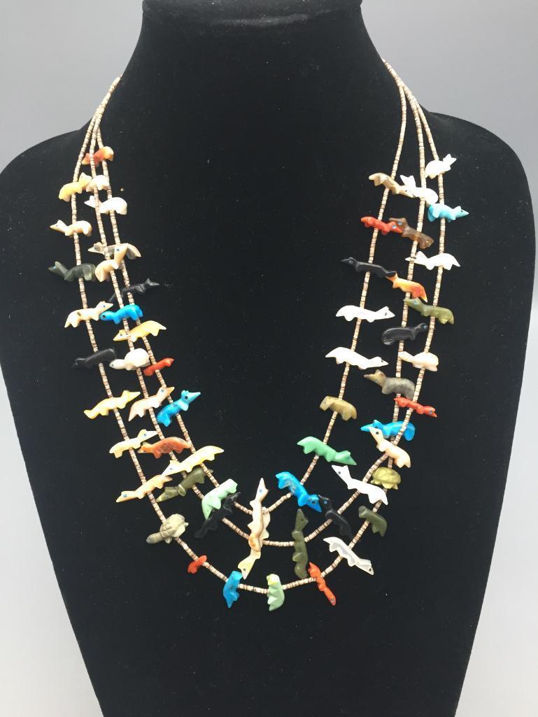 Zuni Fetish Necklace Attributed to Emerson Quam