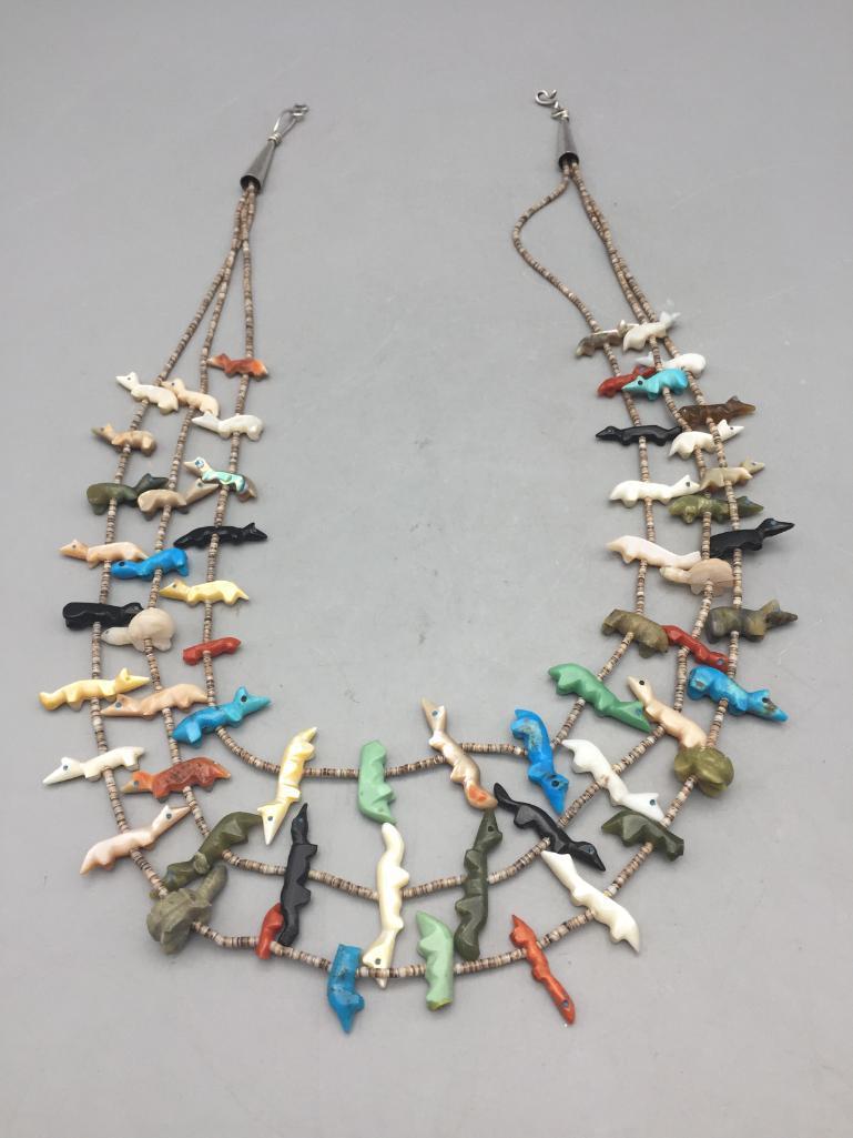 Zuni Fetish Necklace Attributed to Emerson Quam