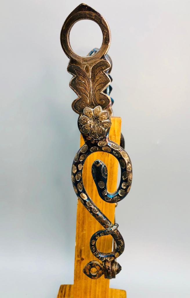 Unique Silver Inlay Snake Bit