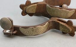 Vintage Crockett Mustache Pattern Spurs