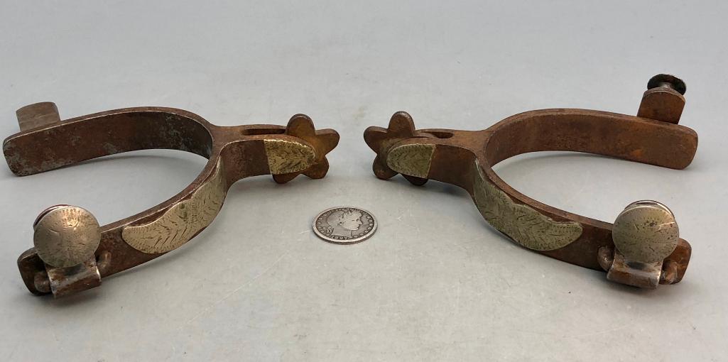 Vintage Crockett Mustache Pattern Spurs