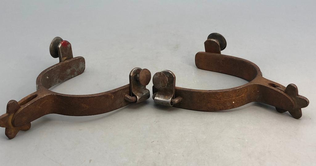 Vintage Crockett Mustache Pattern Spurs