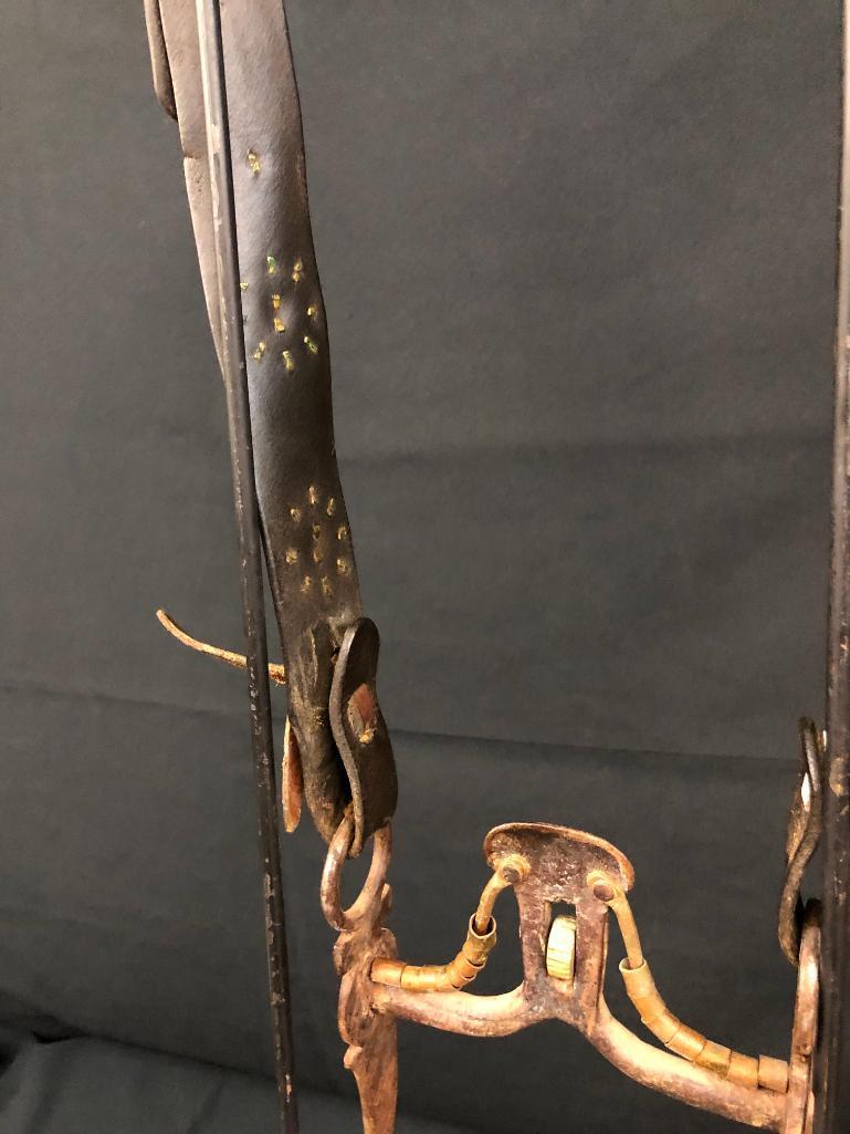 Old Spotted Leather Cowboy Bridle with Spade Bit