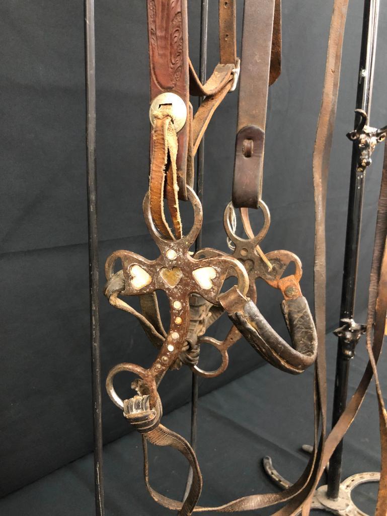 Possible Texas Prison Made Hackamore with Leather Cowboy Headstall