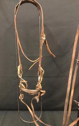 Possible Texas Prison Made Hackamore with Leather Cowboy Headstall