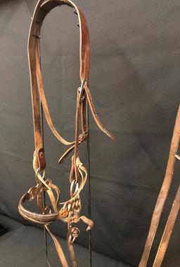 Possible Texas Prison Made Hackamore with Leather Cowboy Headstall