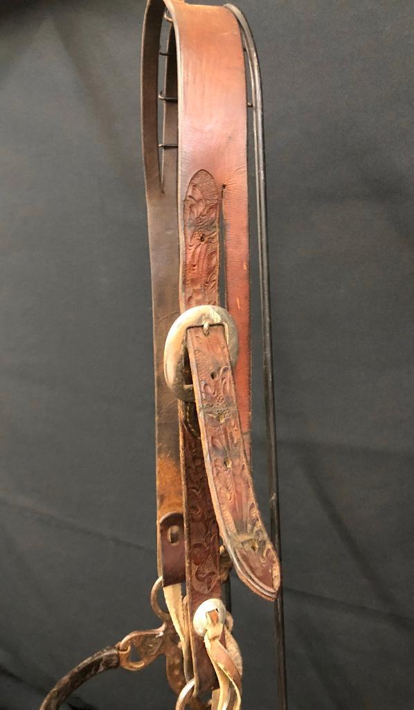 Possible Texas Prison Made Hackamore with Leather Cowboy Headstall