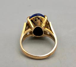 14k Gold and Lapis Ring and Earrings