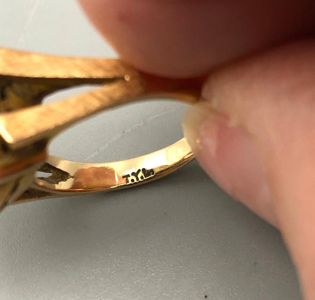 14k Gold and Lapis Ring and Earrings