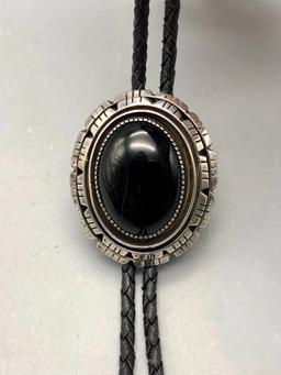 Sterling Silver and Onyx Bolo Tie