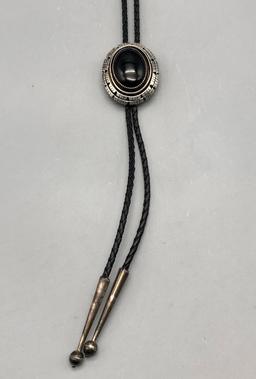Sterling Silver and Onyx Bolo Tie