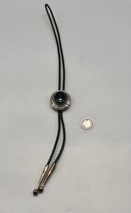 Sterling Silver and Onyx Bolo Tie