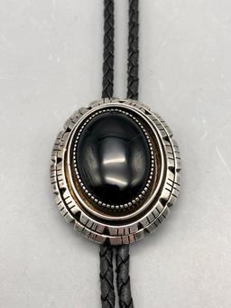 Sterling Silver and Onyx Bolo Tie