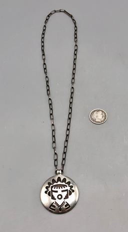 Hopi Overlay Necklace and Handmade Chain