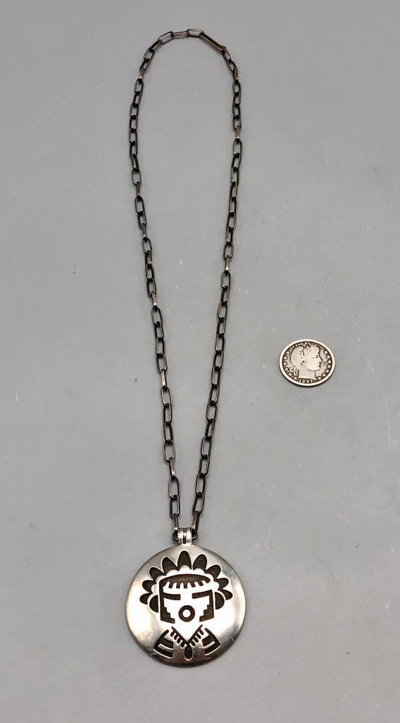 Hopi Overlay Necklace and Handmade Chain