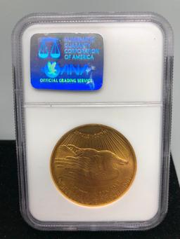 MS 62 St. Gauden $20 Gold Coin - 1927
