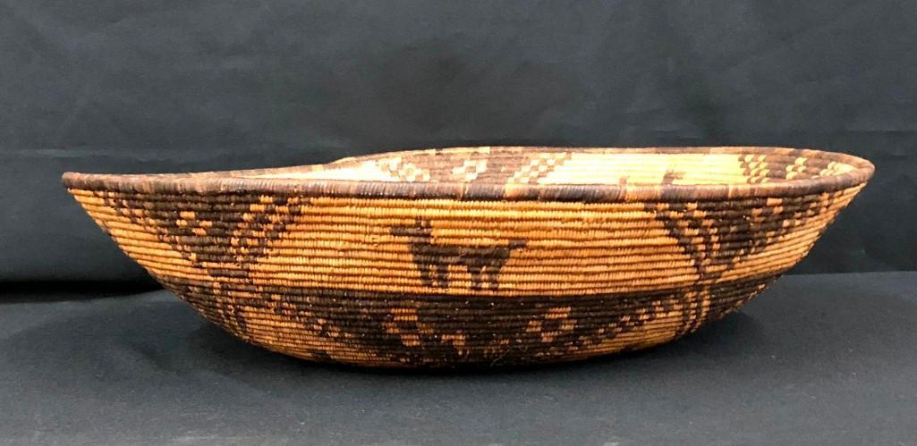 A SUPER and Large Old Native American (Yavapai / Apache) Figural Design Basket