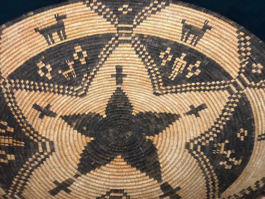 A SUPER and Large Old Native American (Yavapai / Apache) Figural Design Basket