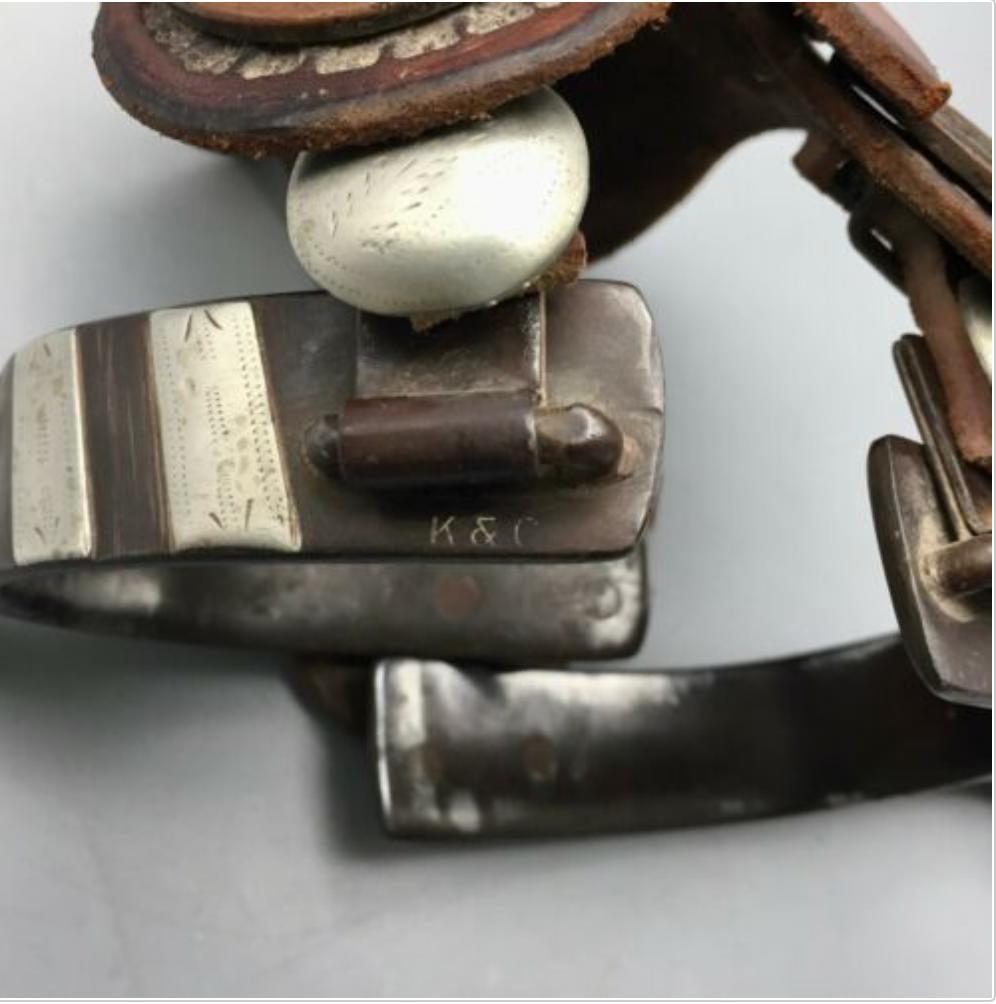 A Rare Pair of Spurs Marked Both KandC and Kelly Bros.