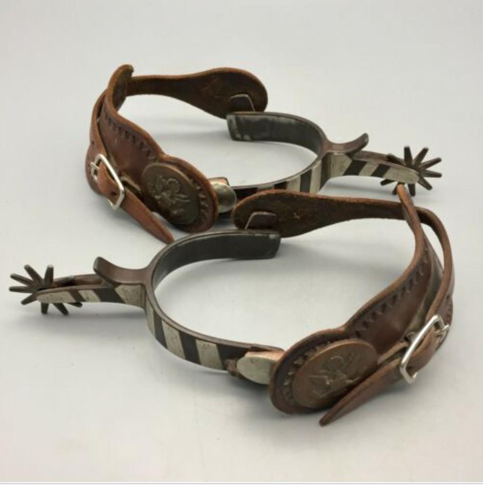 A Rare Pair of Spurs Marked Both KandC and Kelly Bros.