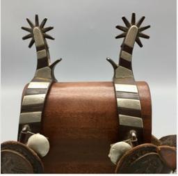 A Rare Pair of Spurs Marked Both KandC and Kelly Bros.