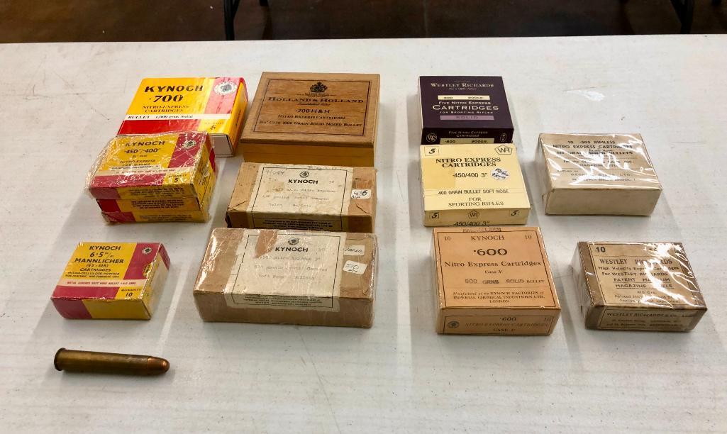 Group of Collectible Kynoch Ammunition & Boxes