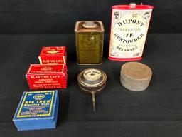 Dupont Blackpowder Can/ Miscellaneous Tins and Boxes.
