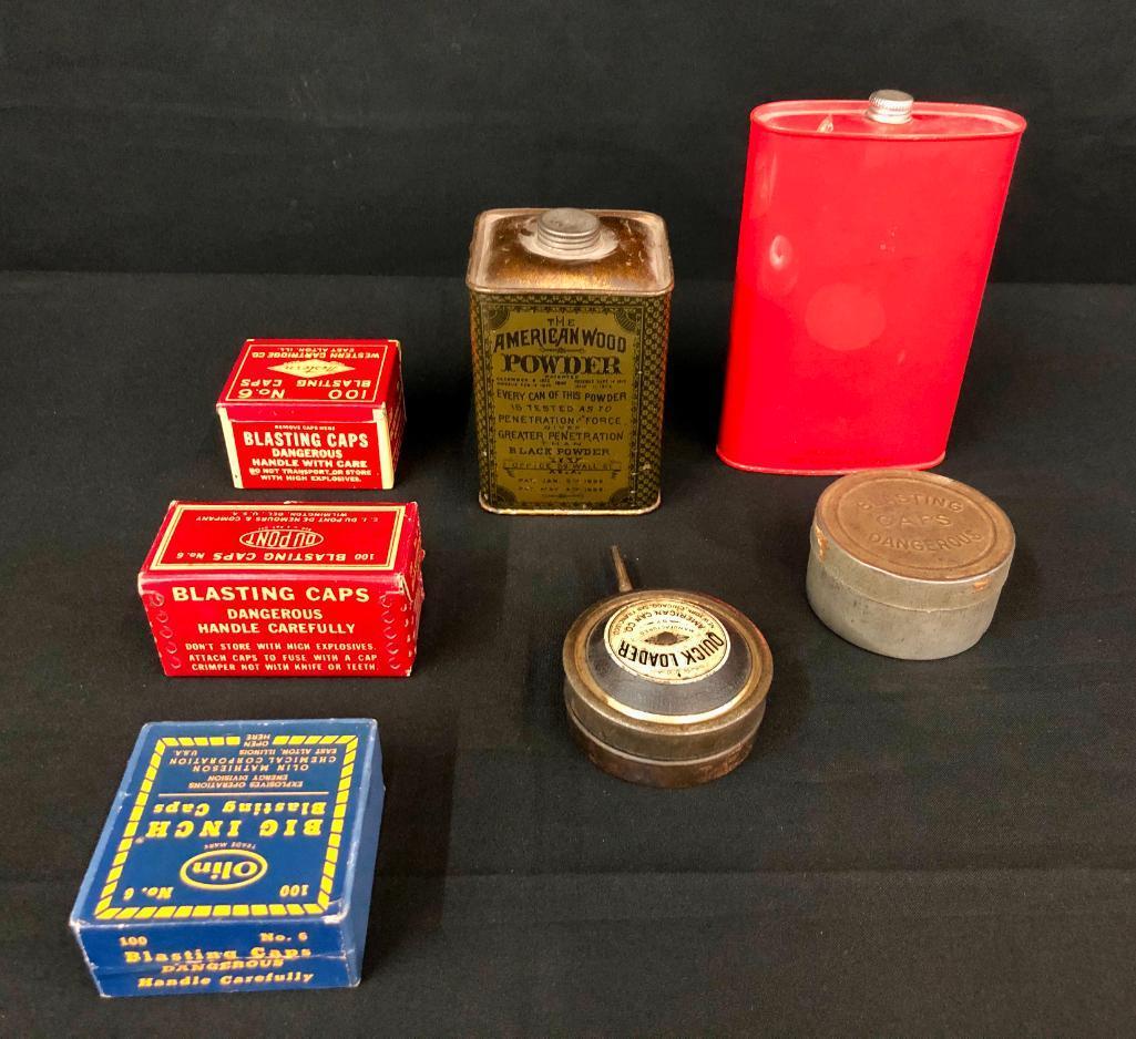 Dupont Blackpowder Can/ Miscellaneous Tins and Boxes.