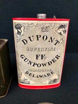 Dupont Blackpowder Can/ Miscellaneous Tins and Boxes.