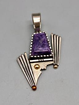 Lepidolite Pendant and Earring Set- David Lister