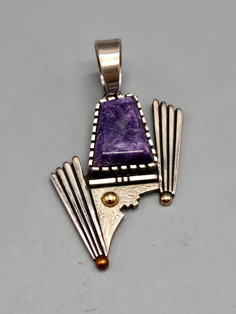 Lepidolite Pendant and Earring Set- David Lister
